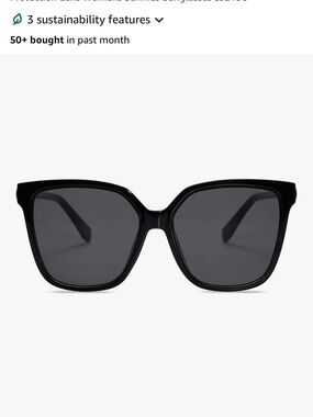 Sojos Fashion Square Black Women's Square Sunglasses with UV Protection